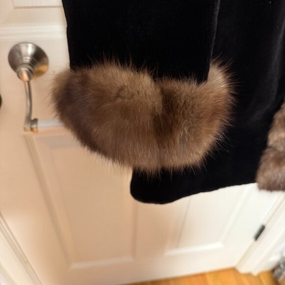 Sheared Mink with Sable Tuxedo Size Small - Picture 3 of 6